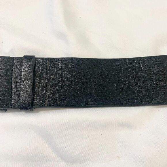 Chico\'s Early 2000\'s Belt ~ Black Silver Zebra Stretchy Waist Belt S / M